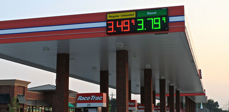 gas station led price sign