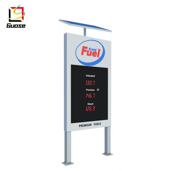 Two-legged column fuel pump indicator